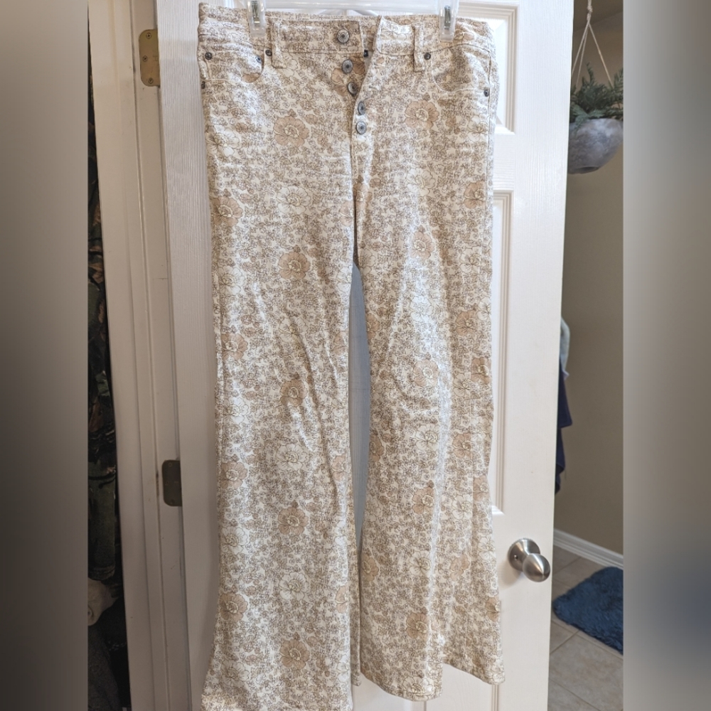 Adorable Floral Flare Jeans